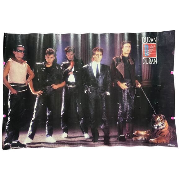Vintage 1984 Duran Duran Official Poster Wild Boys Era New Wave Band - Picture 1 of 7
